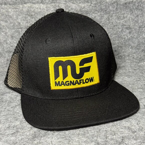 MagnaFlow Trucker Hat - Logo Snapback Black - Mesh Back - New Magna Flow Cap - Picture 1 of 4